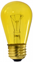 11W S14 Transparent Yellow Bulb – E26 Base, 130V, Long Life
