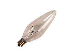 CTC60 60-Watt B10 Incandescent Candle Light Bulb – 130V Clear Candelabra Base for Decorative and Accent Lighting
