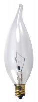 25W Flame Tip Bulb β Clear, E12 Base