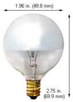 40W 120V G16.5 Half Chrome Globe Bulb – Sleek, Reflective Illumination