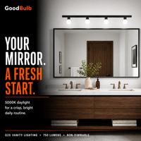 G25 LED vanity globe light bulb, daylight 5000K, 60W equal, E26 base, for bathroom mirror