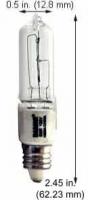 50W T4 Halogen | E11 Base - Clear Glass | 3000K Warm White