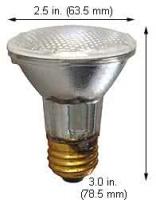 50W PAR20 Clear Flood Lamp – Shatter-Resistant Silicone Coated