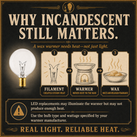 The Wax Warmer incandescent light bulb, 25W G16.5 E12, 100 CRI, dimmable