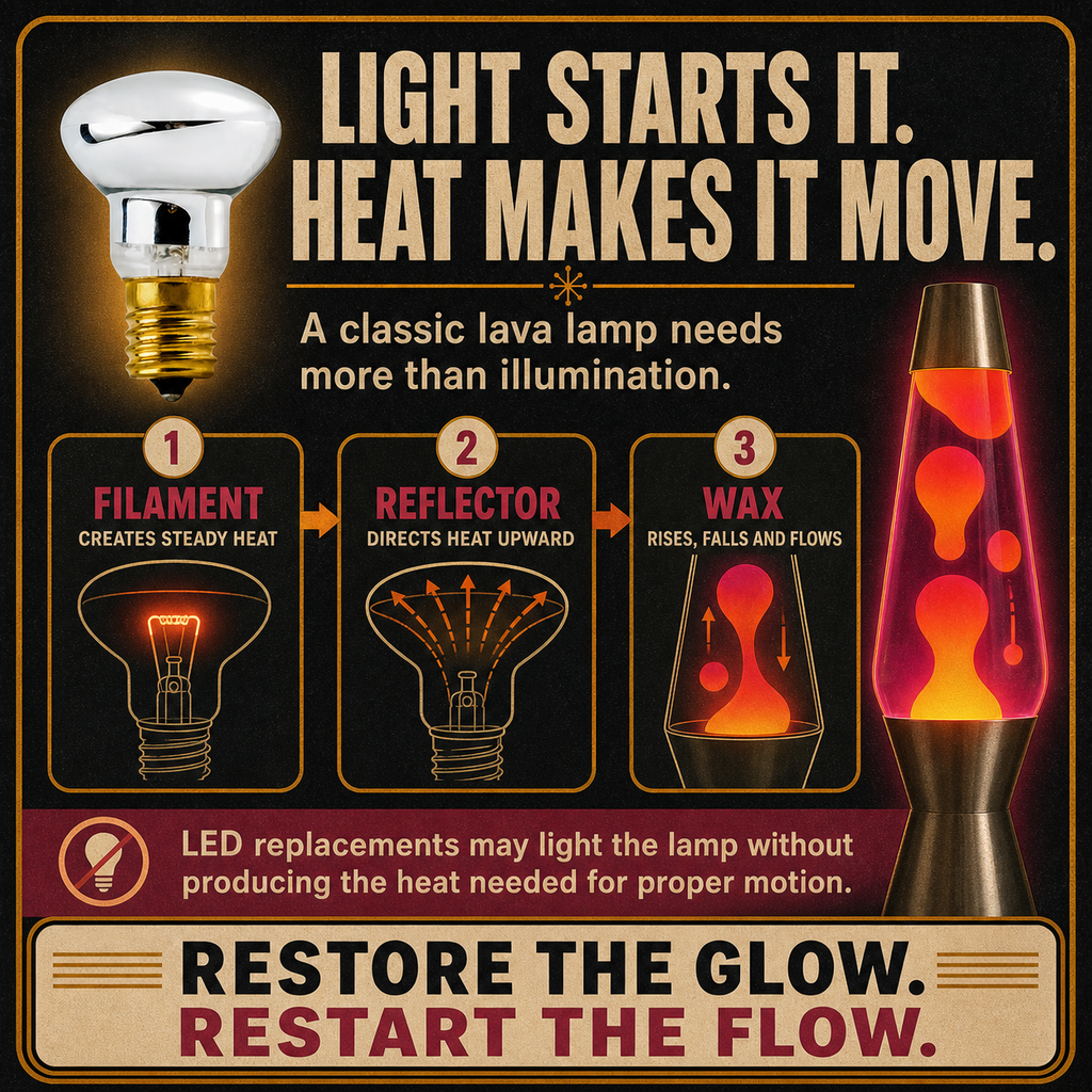 Lava Lamp Bulb incandescent light bulb, 25W R39 E17, 100 CRI, dimmable