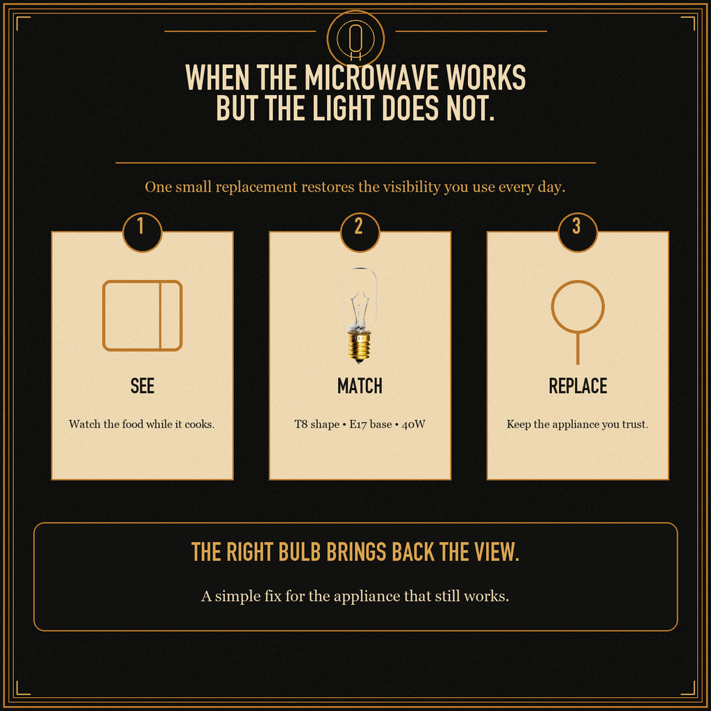 Incandescent Microwave Light Bulb, 40 Watts, T8 Tubular, E17 Brass Intermediate Base, Clear Finish