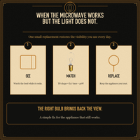 Incandescent Microwave Light Bulb, 40 Watts, T8 Tubular, E17 Brass Intermediate Base, Clear Finish