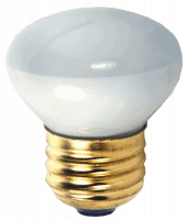 25W R14 Flood Light Bulb, 130V E26 Base – Inside Frost, 1.7" Mini Reflector