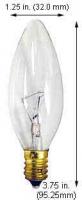 40W B10 Clear Torpedo Bulb – E14 European Base, 130V – 3000 Hour Life