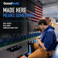 GoodBulb Daylight 5000K A19 LED bulb, made in USA, Fargo North Dakota