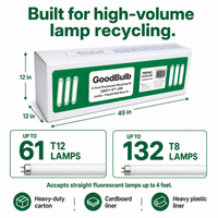 4-Foot Fluorescent Kit Jumbo prepaid mail-back recycling kit, fluorescent · t8 · t12 · high capacity, certificate of recycling