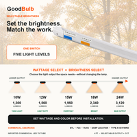 4FT LED T8 Tube 5 Color Select LED T8 tube, Selectable 3500K · 4000K · 5000K · 5700K · 6500K, G13 Bi-Pin, plug and play or ballast bypass, fluorescent replacement
