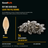 B11 Torpedo E12 Candelabra, Amber LED filament bulb, amber glass, E12 Candelabra, dimmable vintage Edison style, 90 CRI