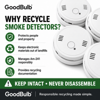 Smoke Detector Kit 28-Gallon prepaid mail-back recycling kit, ionization · americium-241 · high volume, certificate of recycling