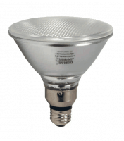 60-Watt PAR38 Safe-Shield Flood Lamp – E26 Skirted Base, 30° Beam, Silicone Coated Shatter Resistant
