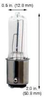 100-Watt JD Halogen Incandescent Lamp – 130V, Clear Finish, BA15D Double Contact Bayonet Base, 2,000-Hour Life