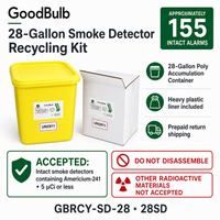 Smoke Detector Kit 28-Gallon prepaid mail-back recycling kit, ionization · americium-241 · high volume, certificate of recycling