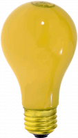 100A99Y Bug Lite – 100-Watt A19 Yellow Insect-Resistant Lamp – E26 Medium Base – 130V Long-Life Incandescent – 4,000 Hour Outdoor Bug Light