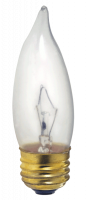 60W Flame Tip Bulb, E26 Base – Shatter-Resistant Safe Shield, 130V Clear