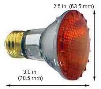 50PAR20QNFL Amber Halogen Lamp – 50W, 130V, Narrow Flood