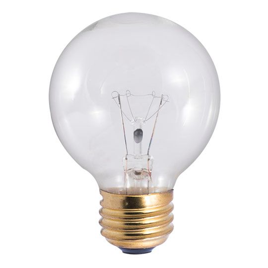 25W G19 Clear Globe Incandescent Light Bulb – Classic Warm White Glow, Medium E26 Base, Dimmable, 120V – Ideal for Vanity, Decorative, and Indoor Fixtures