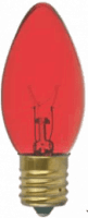 7C9 Red 7W 130V C9 Incandescent Lamp – Transparent Finish, E17 Base, Bulk Pack of 25