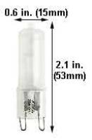 75W T4 Halogen G9 Frosted Bulb – 120V, G9 Bi-Pin Base, 2.5" Length