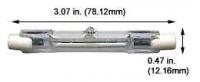 100W T3 Halogen Double-Ended Bulb – 12V, R7S Base, 78mm Length, Clear Finish