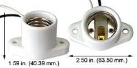 660W E26 Keyless Socket - 250V 6in Leads White Finish