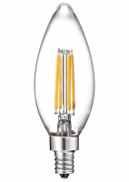 LED B11 Candelabra Bulb – 4.5W, 2700K, Clear Filament, Dimmable, E12 Base