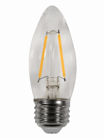 LED 2.5W B11 Filament Bulb, E26 Base, 2700K Warm White – Clear, 230 Lumens