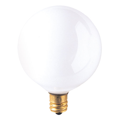 25W G16.5 Globe White E12 120V Dimmable Decorative Light Bulb – Warm White 2700K, 180 Lumens, 100 CRI