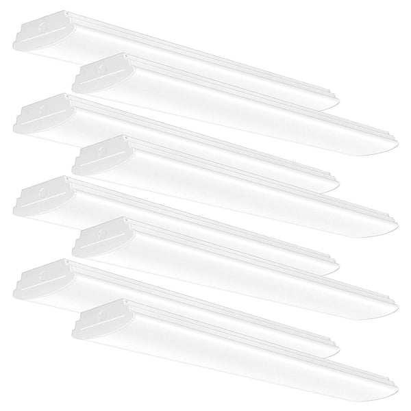 4FT LED Ceiling Light, 4800LM 4000K, 40W(100W Eqv.) 6 Inch, Milky White Cover