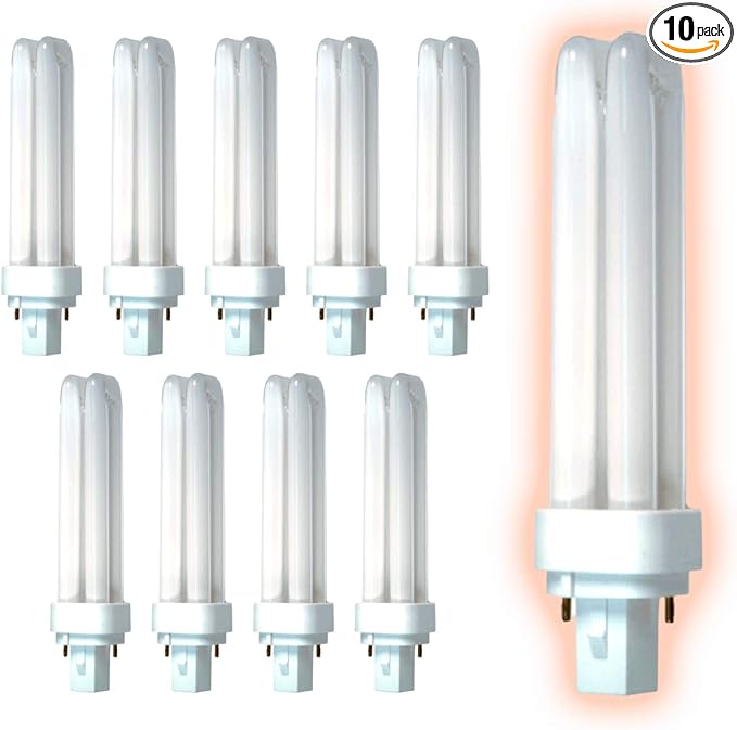 18-Watt Compact Fluorescent Lamp – G24D-2 2-Pin Base, 4100K Cool White, Double Twin Tube, 1200 Lumens, 12,000-Hour Life