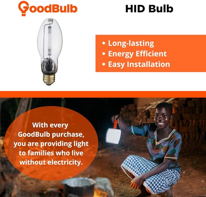 150-Watt High Pressure Sodium HID Light Bulb - E26 Medium Base - Clear - 2000K Warm Yellow Light - 15000 Lumens - 24,000 Hours
