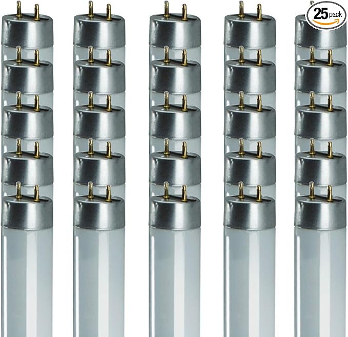 32W 48 Inch T8 Fluorescent Light Bulb - 6500K Full Spectrum Medium Bi-Pin Base - 3050 Lumens - 24,000 Hours