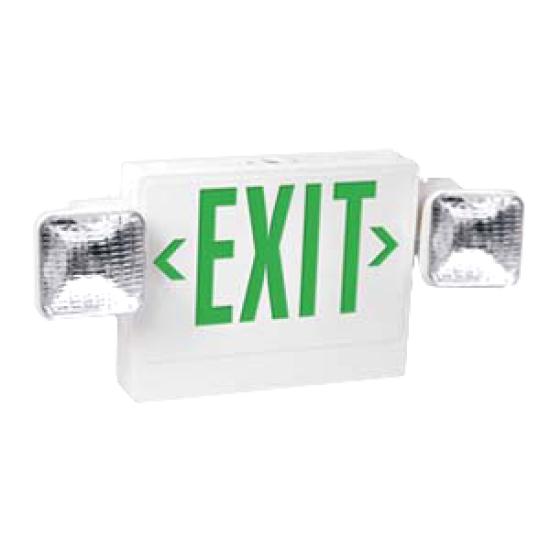 LED Exit Sign Combo Fixture 3.8W 120/277V with Dual Emergency Heads