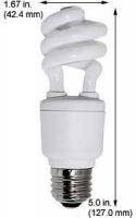 9 Watt Mini Spiral CFL Bulb 5000K E26 Base