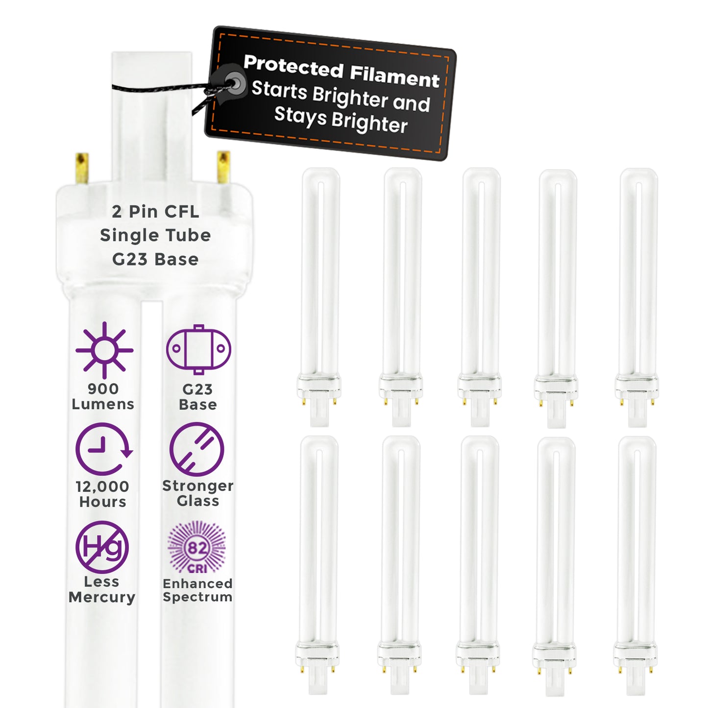 CF13W/865/ST/2P GX23 LED retrofit bulb 13W plug-in 2-pin light, 6500K full spectrum daylight
