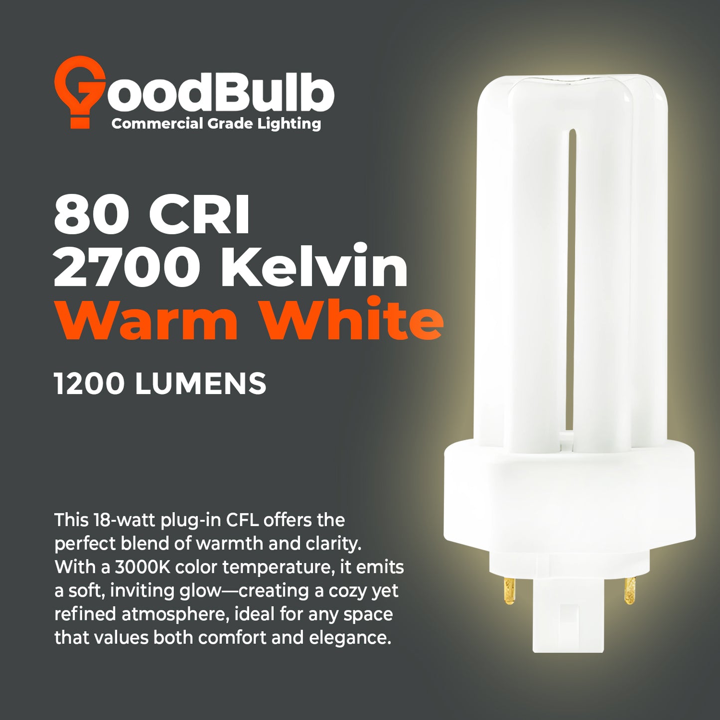CF18W/830/TT/4P 3000K warm white compact fluorescent bulb color temperature comparison chart