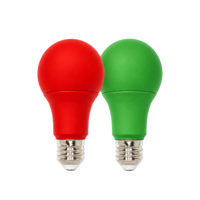 Red & Green LED Light Bulbs, 60W Equal, Holiday 2-Pack