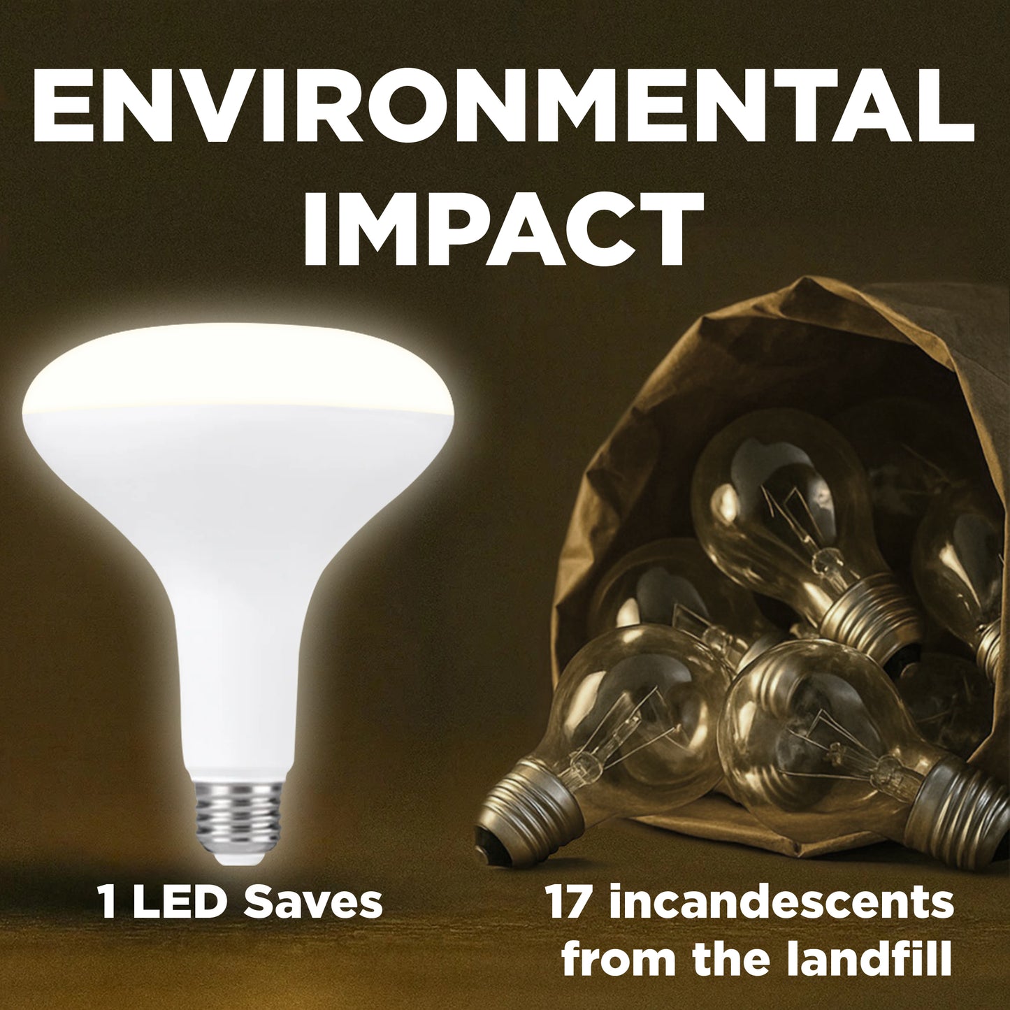 120w BR40 UPGRADE - 15 WATT DIMMABLE LED Reflector - 82 CRI - VIBRANT COOL WHITE - 1100 LUMENS - 4000 KELVIN - ROUGH SERVICE - 15,000 HOURS & 3 YEAR