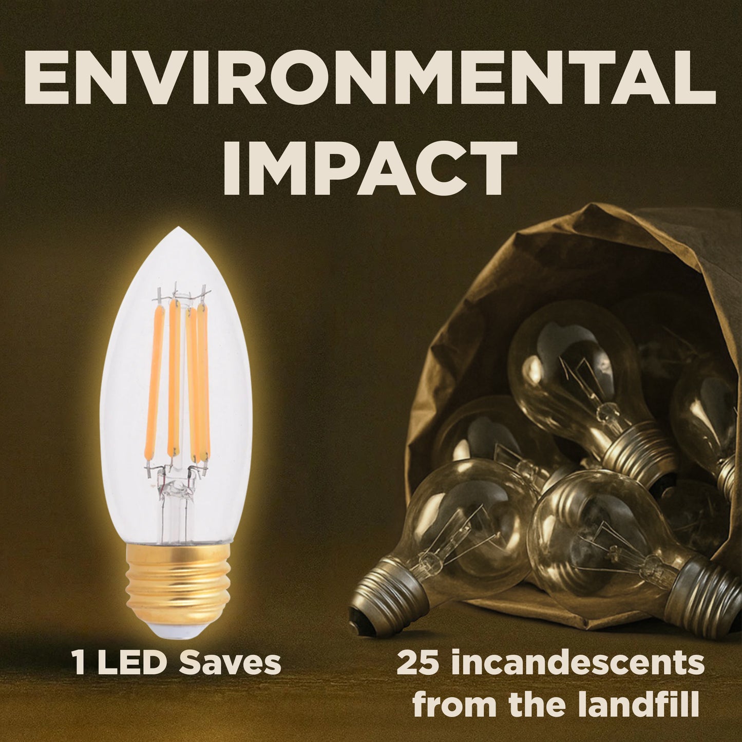 40 WATT EQUAL – 5 WATT CRYSTAL CLEAR E26 CHANDELIER LED – 90+ HIGH CRI – WARM INCANDESCENT SPARKLE – 500 LUMENS – 2700 KELVIN – THICK FILAMENT - 3 YEAR WARRANTY