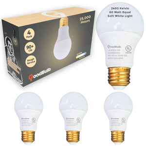 60 WATT UPGRADE – 9 WATT DIMMABLE LED A19 – 90+ HIGH CRI - SERENE SOFT WARM LIGHT – 810 LUMENS – 2400 KELVIN – ROUGH SERVICE - 25,000 HOURS & 5 YEAR WARRANTY