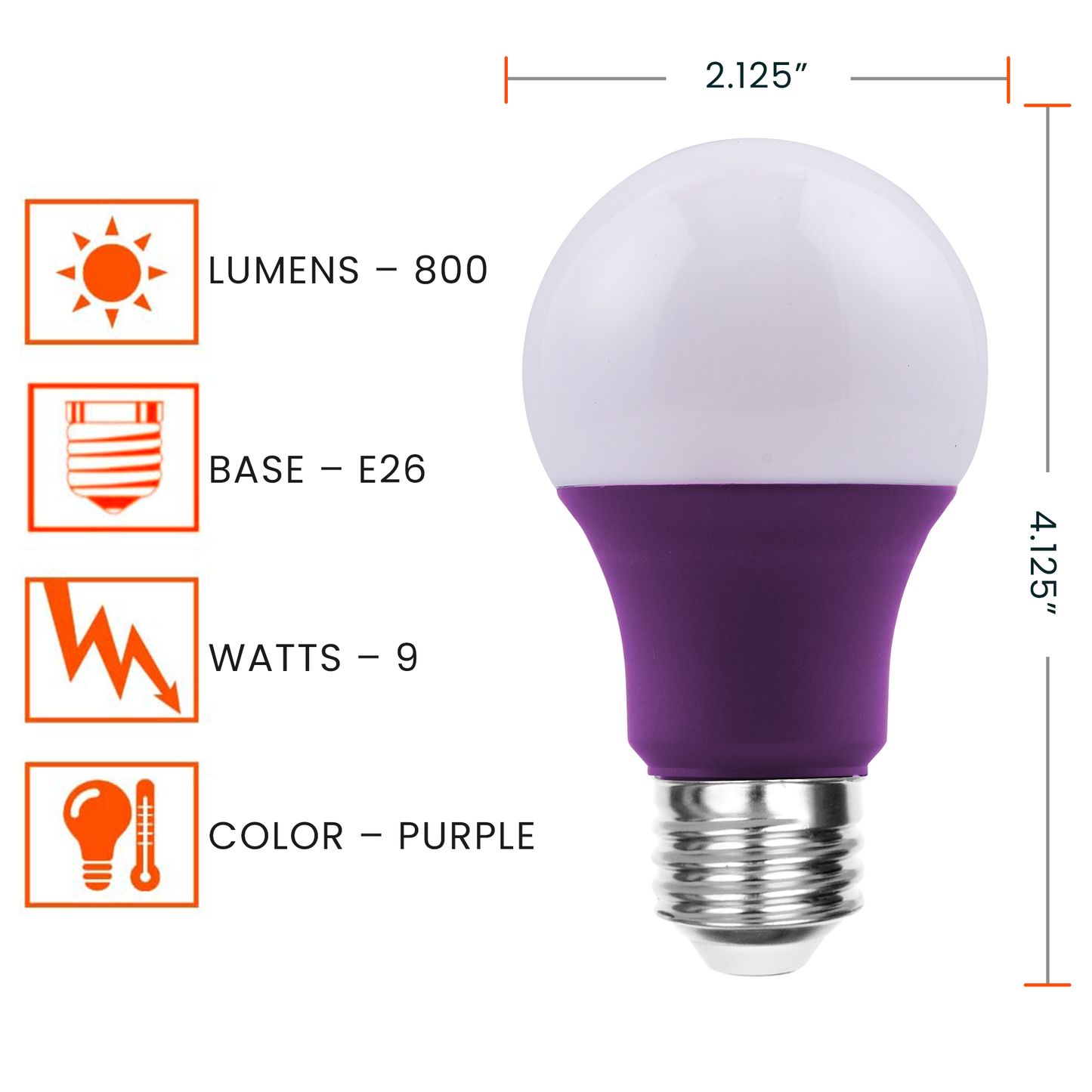 Colors | LED = 60 Watt | 5-Yr | Long Life | Colors Purple | XL844