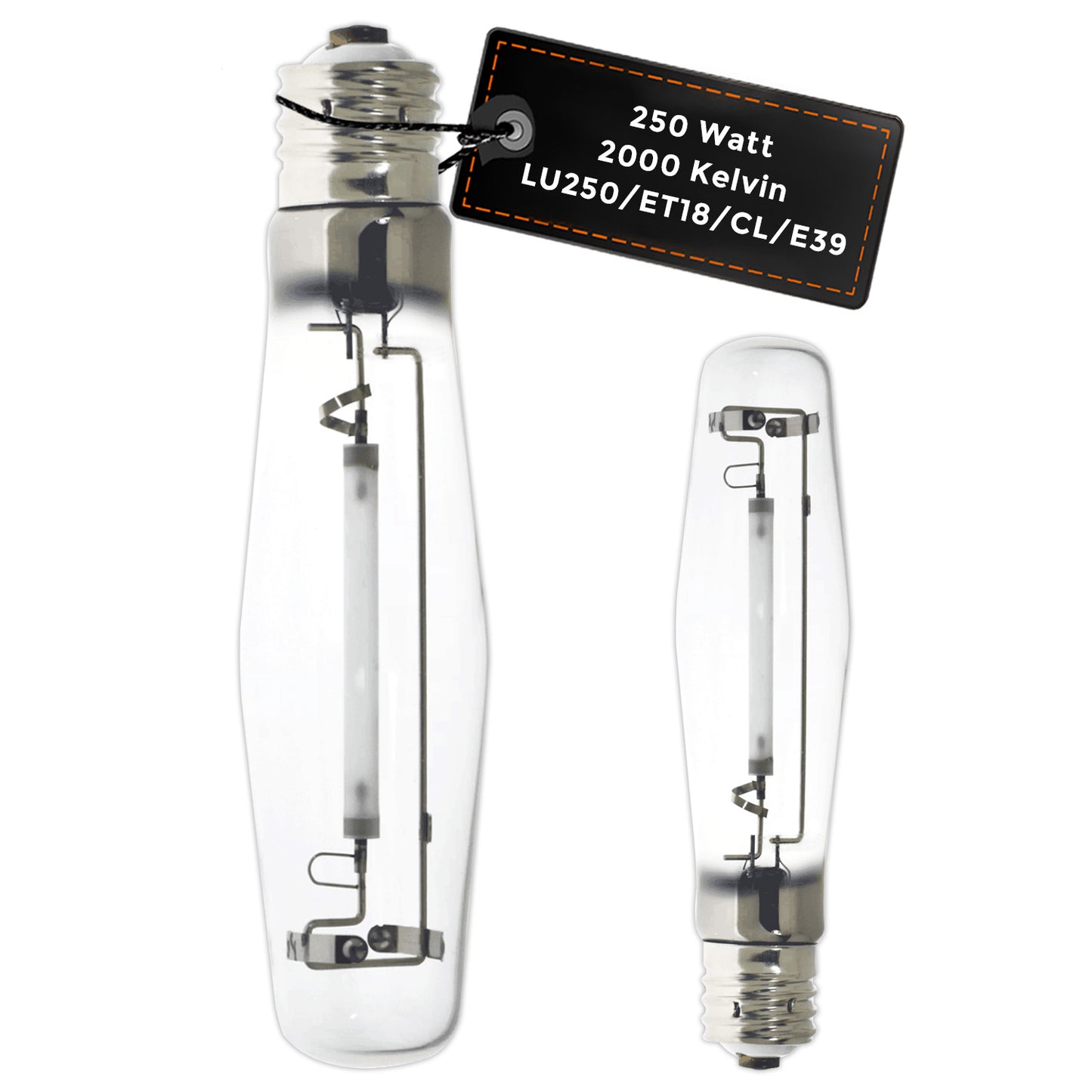LU250/ET18/CL/E39 250W High Pressure Sodium HID Light Bulb with E39 Mogul Base ā ED18 Clear Glass