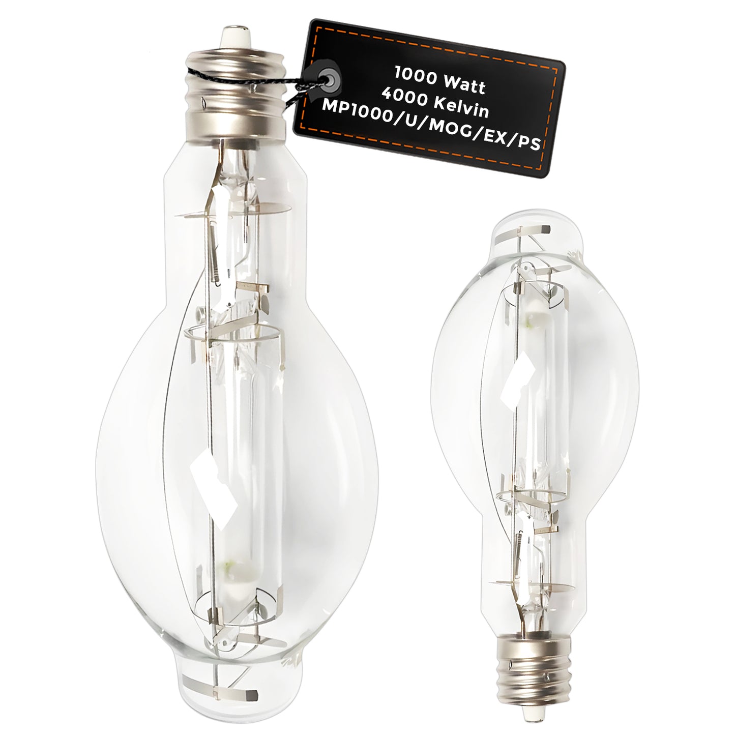 MP1000/U/MOG/EX/PS 1000-watt metal halide lamp with clear ED37 bulb and protected mogul base for high-intensity lighting