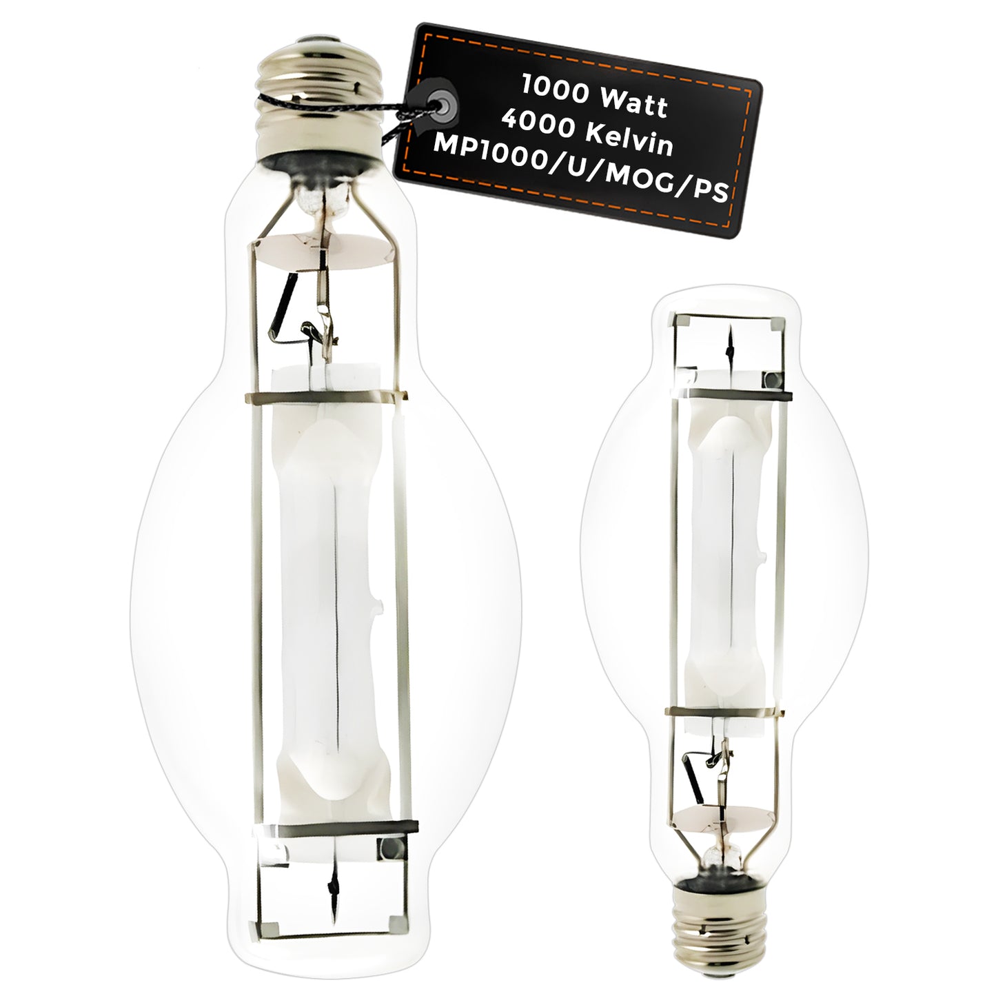 MP1000/U/MOG/PS 1000-watt metal halide lamp with clear ED37 bulb and mogul base for high-intensity industrial lighting