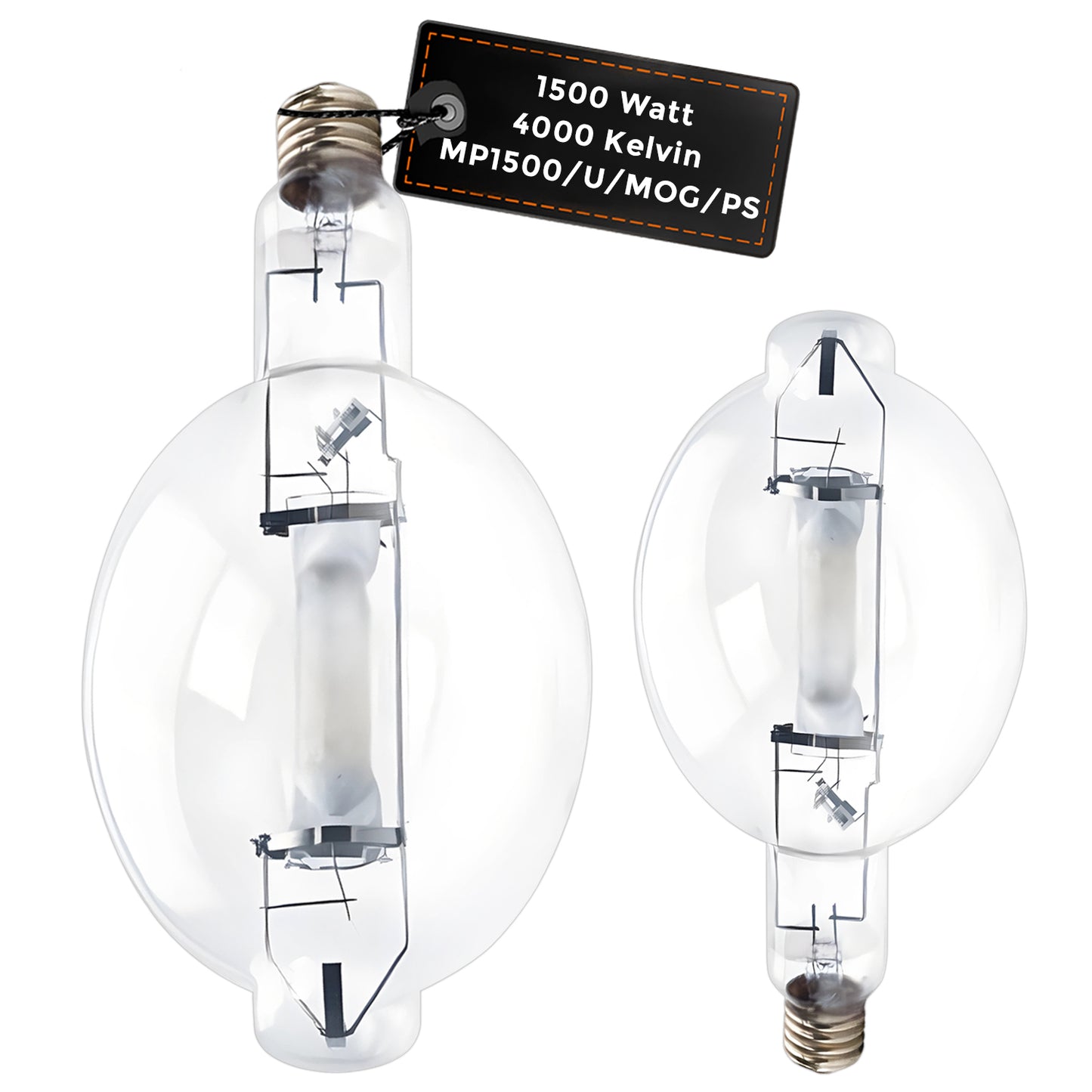 MP1500/U/MOG/PS 1500-watt metal halide lamp with clear ED37 bulb and protected mogul base for high-output industrial lighting