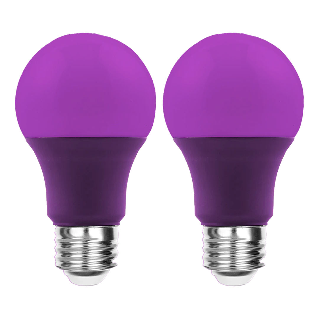 Purple LED A19 light bulb that support epilepsy.